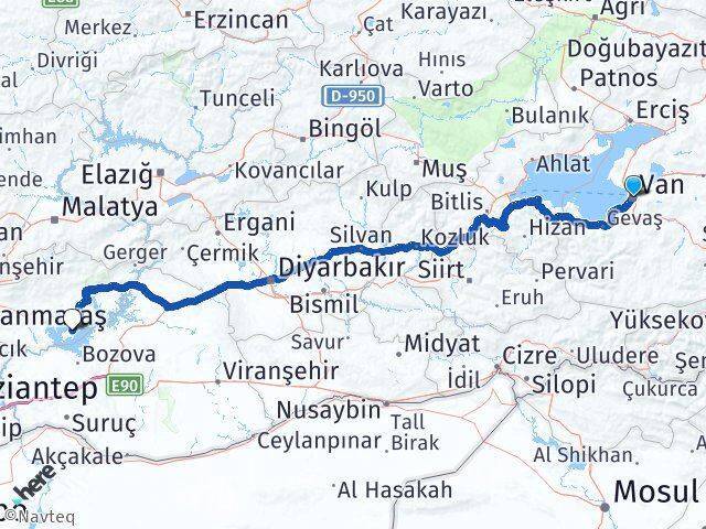Van Samsat Arası Kaç Km - Yol Tarifi