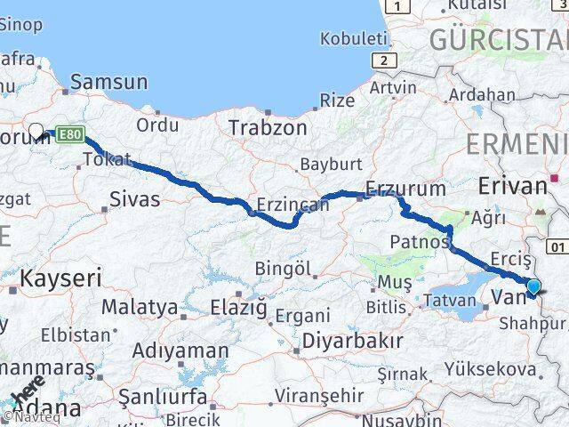 Saray Amasya Arası Kaç Km - Yol Tarifi