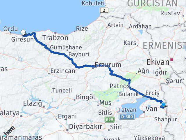 Saray Giresun Arası Kaç Km - Yol Tarifi