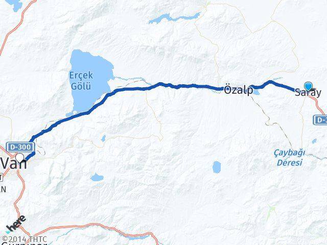 Van Saray İpekyolu Arası Kaç Km - Yol Haritası