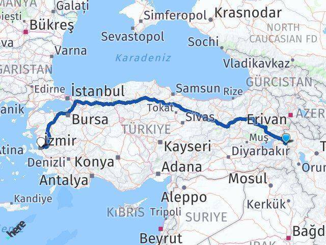 Saray İzmir Arası Kaç Km - Yol Tarifi