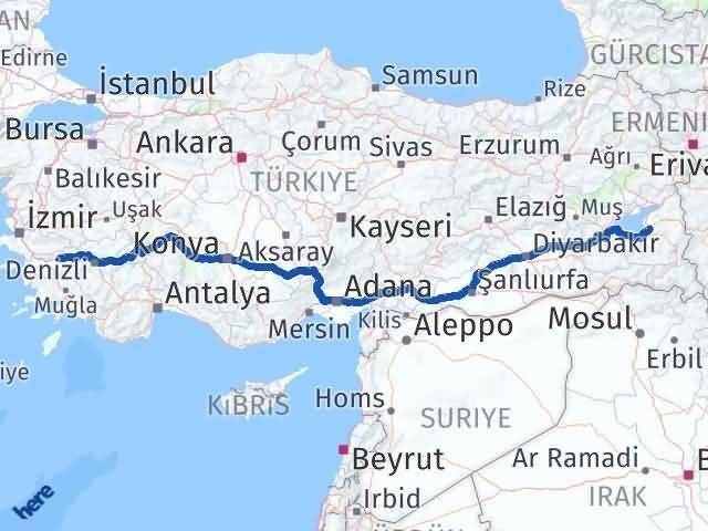 Van Sultanhisar Aydın Arası Kaç Km - Yol Haritası