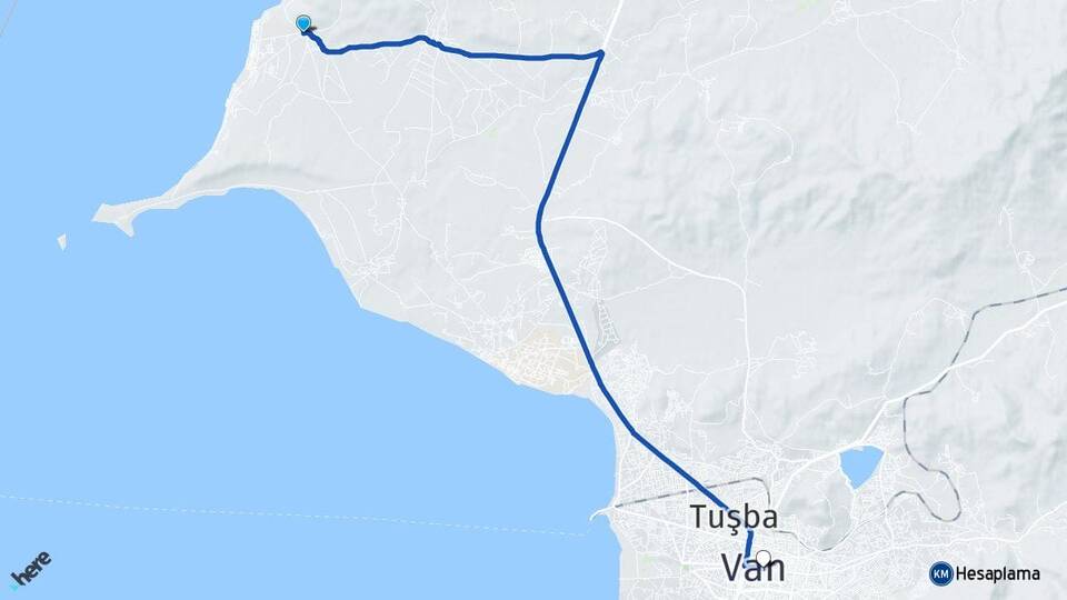 Van Tuşba Mollakasım Arası Kaç Km - Yol Haritası