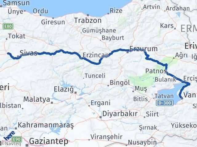 Van Yıldızeli Sivas Arası Kaç Km - Yol Haritası