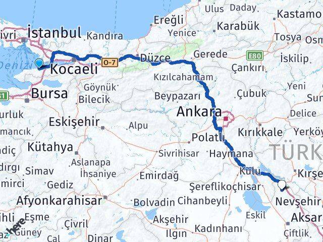 Yalova Ağaçören Aksaray Arası Kaç Km - Yol Haritası