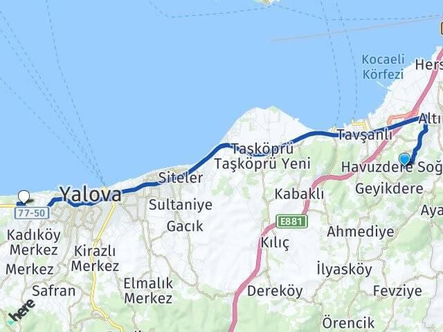 Altınkent Yalova Üniversitesi Arası Kaç Km - Yol Tarifi