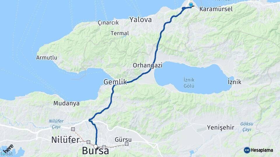 Altınova Bursa Arası Kaç Km - Yol Tarifi