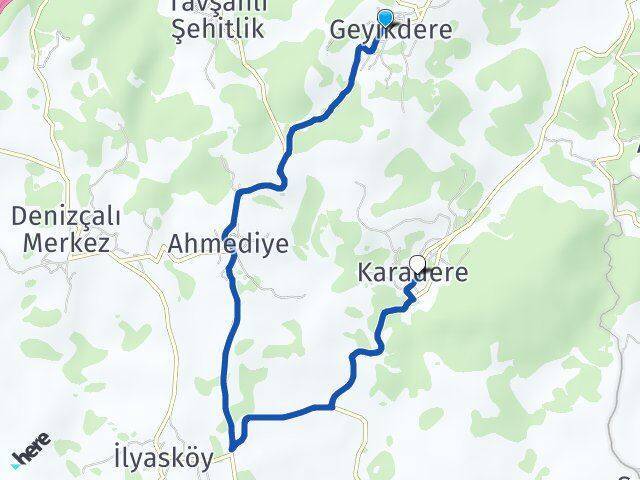 Geyikdere Karadere Arası Kaç Km - Yol Tarifi