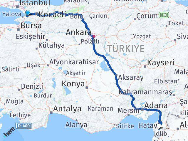 Yalova Altınova Hatay Arası Kaç Km - Yol Haritası