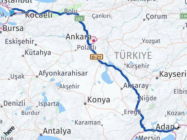Yalova Altınova Osmaniye Arası Kaç Km - Yol Haritası