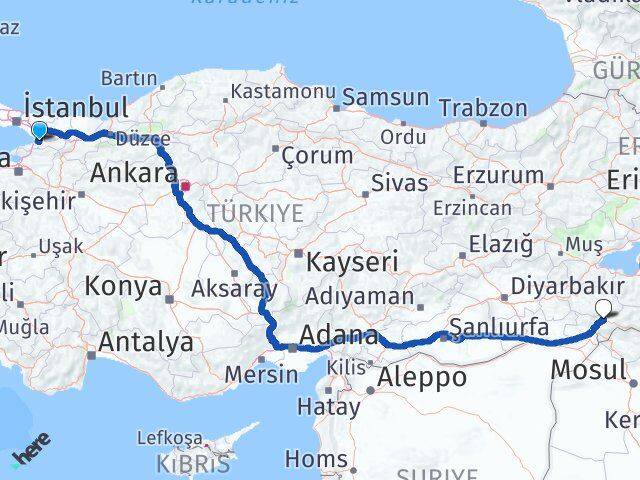 Yalova Altınova Şırnak Arası Kaç Km - Yol Haritası