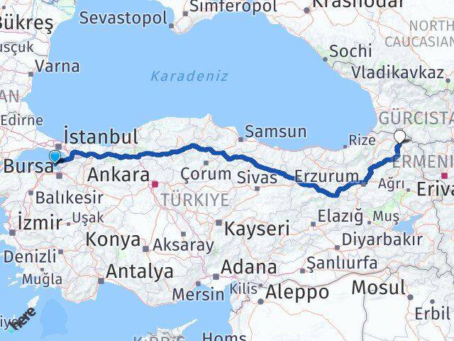 Yalova Armutlu Ardahan Arası Kaç Km - Yol Haritası
