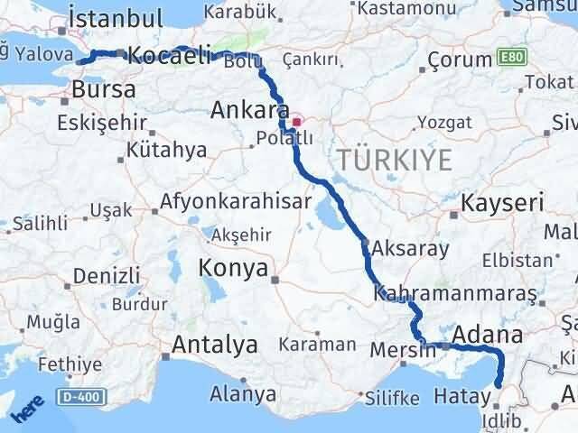 Yalova Belen Hatay Arası Kaç Km - Yol Haritası