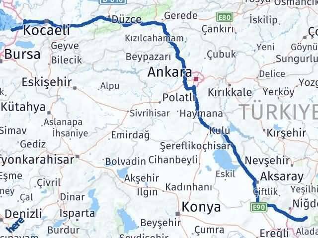 Yalova Çamardı Arası Kaç Km - Yol Tarifi