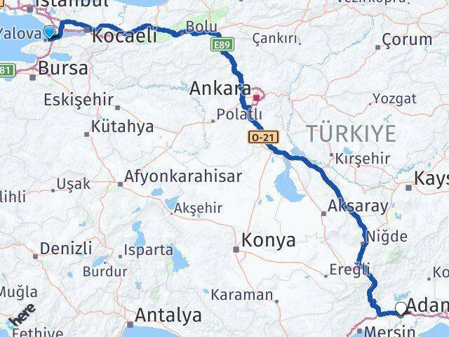 Çiftlikköy Adana Arası Kaç Km - Yol Tarifi
