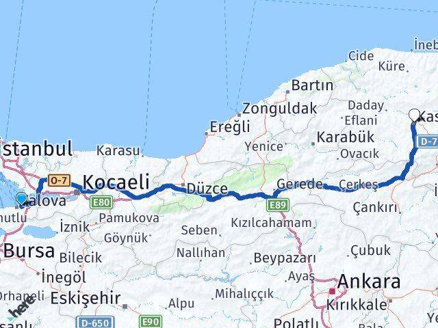 Çiftlikköy Kastamonu Arası Kaç Km - Yol Tarifi