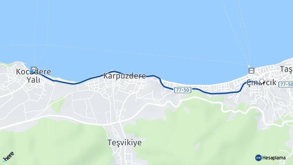 Kocadere Çınarcık Arası Kaç Km - Yol Tarifi