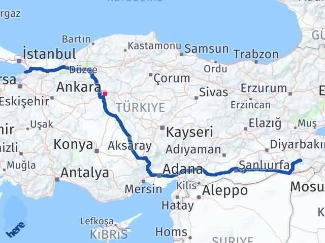 Yalova Dargeçit Mardin Arası Kaç Km - Yol Haritası