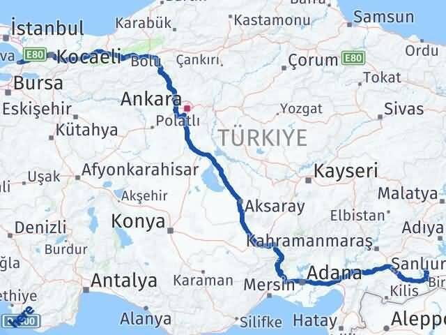 Yalova Halfeti Şanlıurfa Arası Kaç Km - Yol Haritası