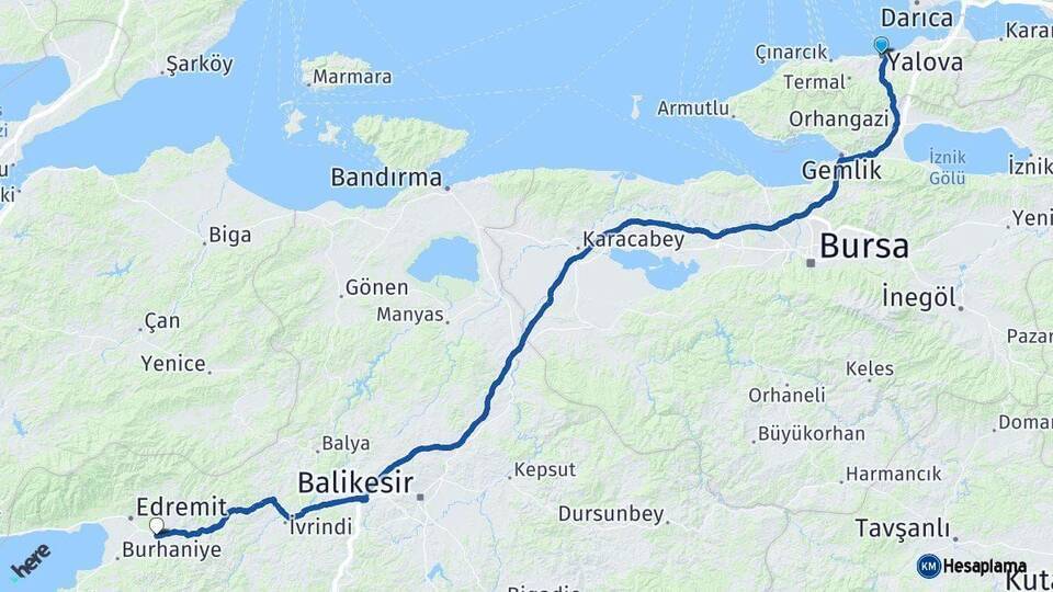 Yalova Havran Arası Kaç Km - Yol Tarifi