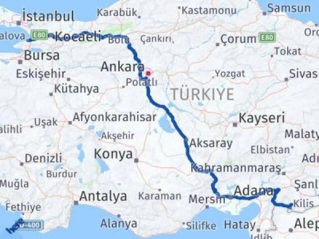 Yalova Polateli Kilis Arası Kaç Km - Yol Haritası