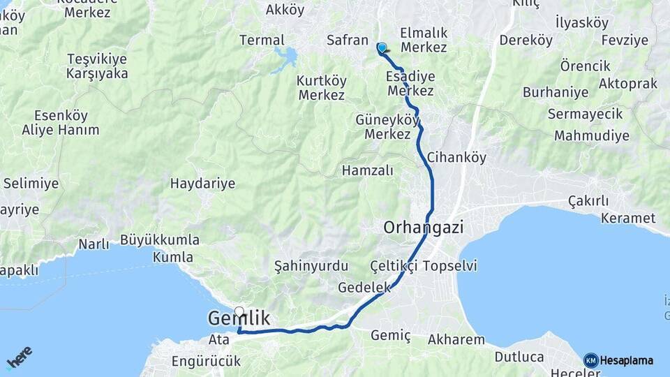 Soğucak Gemlik Arası Kaç Km - Yol Tarifi