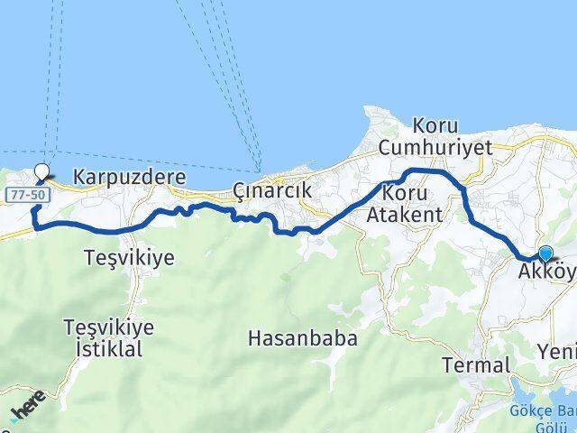 Akköy Kocadere Arası Kaç Km - Yol Tarifi
