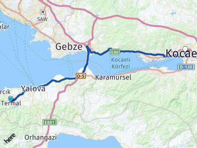 Termal Kocaeli Arası Kaç Km - Yol Tarifi