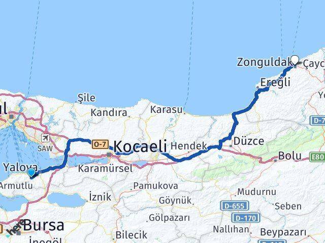 Termal Zonguldak Arası Kaç Km - Yol Tarifi