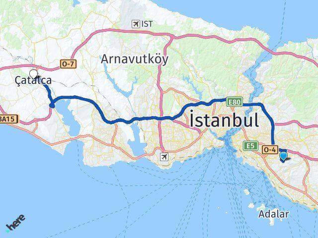 Yeditepe Üniversitesi Çatalca Arası Kaç Km - Yol Tarifi