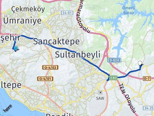 Yeditepe Üniversitesi Okan Üniversitesi Arası Kaç Km - Yol Tarifi