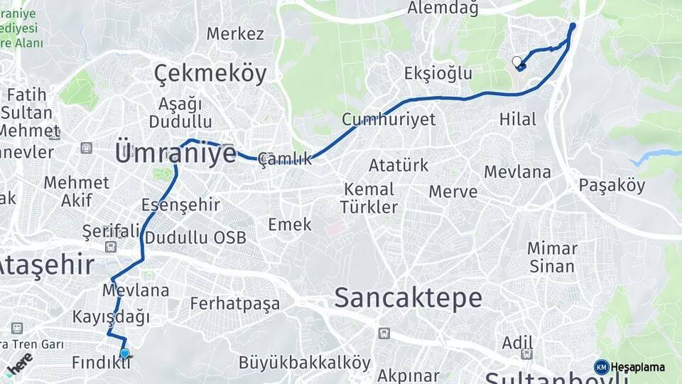 Yeditepe Üniversitesi Özyeğin Üniversitesi Arası Kaç Km - Yol Tarifi