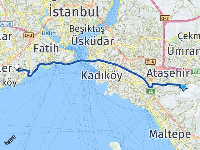 Yeditepe Üniversitesi Zeytinburnu Arası Kaç Km - Yol Tarifi