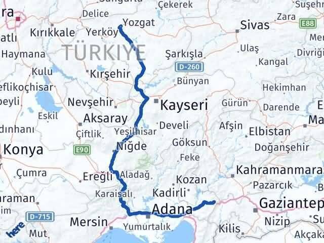 Yozgat Bahçe Osmaniye Arası Kaç Km - Yol Haritası