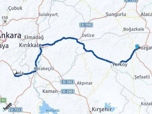 Yozgat Bala Ankara Arası Kaç Km - Yol Haritası