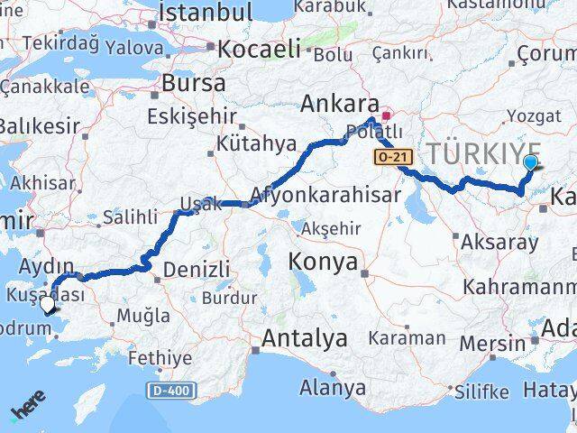 Yozgat Boğazlıyan Didim Aydın Arası Kaç Km - Yol Haritası