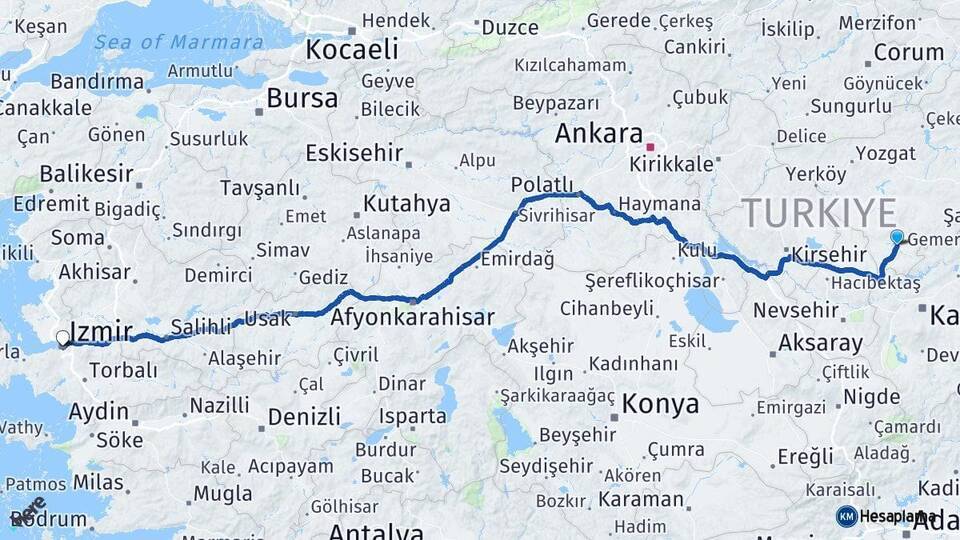 Boğazlıyan İzmir Arası Kaç Km - Yol Tarifi