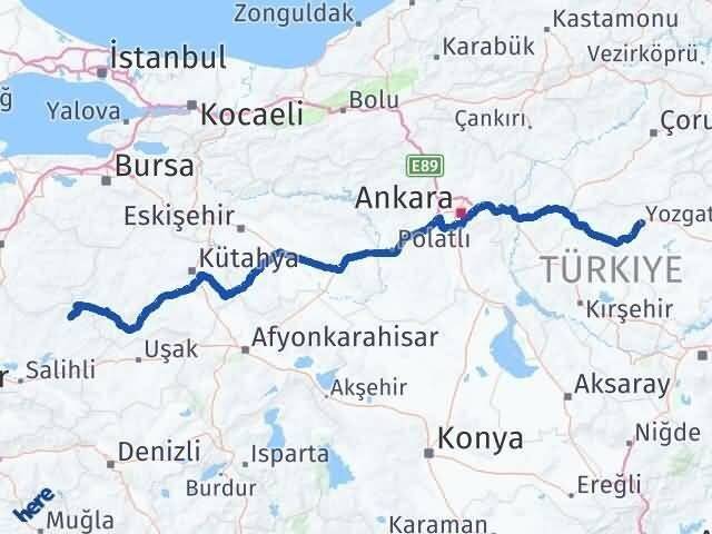 Yozgat Demirci Manisa Arası Kaç Km - Yol Haritası