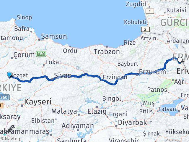 Yozgat Digor Kars Arası Kaç Km - Yol Haritası