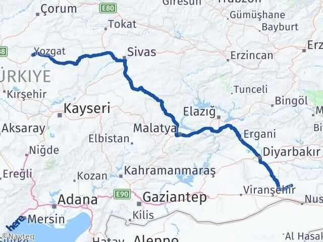 Yozgat Ömerli Mardin Arası Kaç Km - Yol Haritası