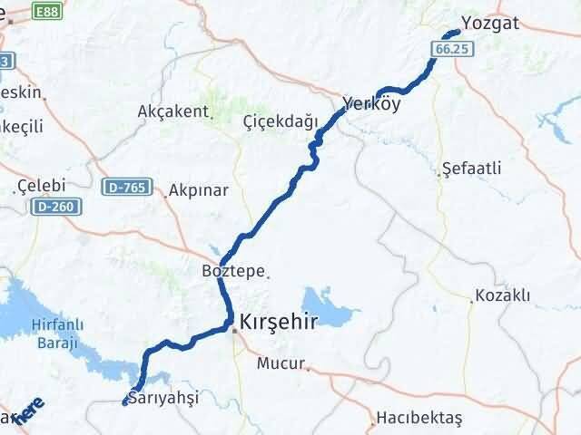 Yozgat Sarıyahşi Aksaray Arası Kaç Km - Yol Haritası