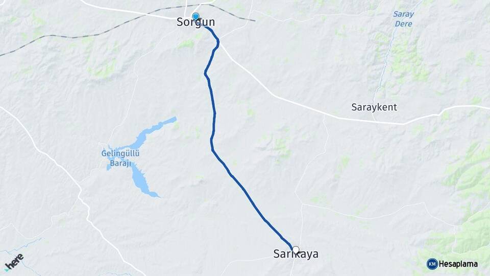Yozgat Sorgun Sarıkaya Arası Kaç Km - Yol Haritası