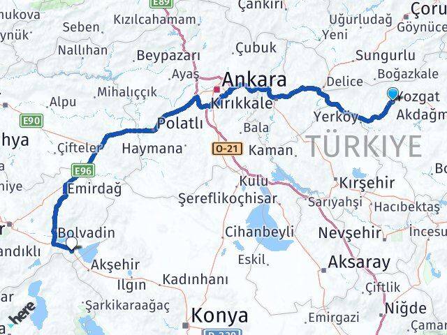 Yozgat Sultandağı Afyonkarahisar Arası Kaç Km - Yol Haritası