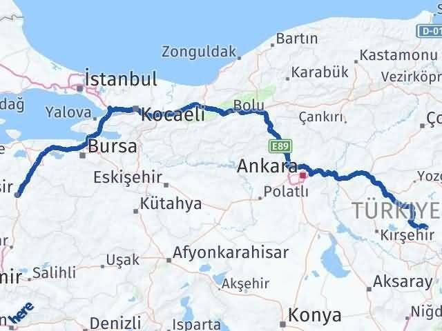 Yozgat Yenifakılı Balıkesir Arası Kaç Km - Yol Haritası