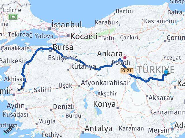 Yozgat Yenifakılı Manisa Arası Kaç Km - Yol Haritası