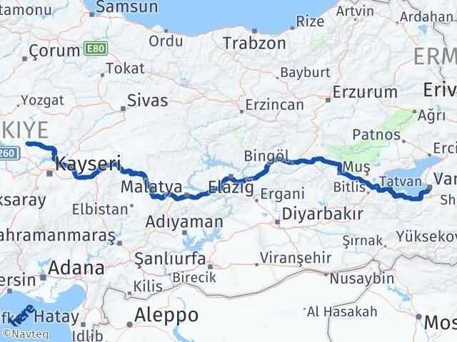Yozgat Yenifakılı Van Arası Kaç Km - Yol Haritası