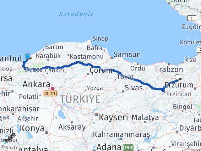 Zonguldak Alaplı Bayburt Arası Kaç Km - Yol Haritası