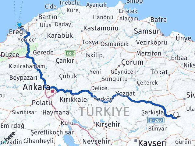 Zonguldak Altınyayla Sivas Arası Kaç Km - Yol Haritası