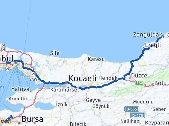 Zonguldak Başakşehir Arası Kaç Km - Yol Tarifi