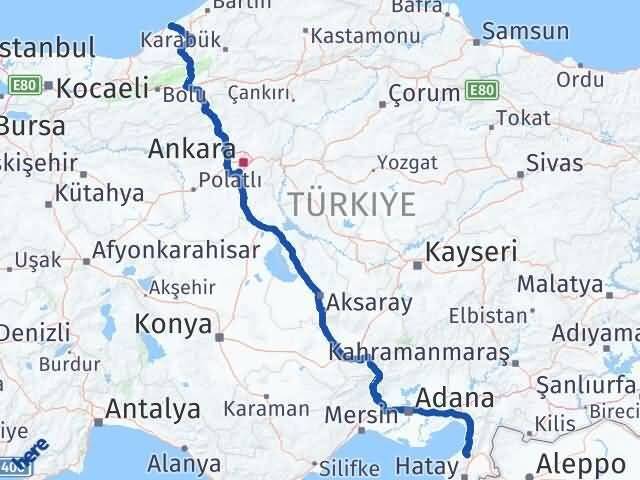 Zonguldak Belen Hatay Arası Kaç Km - Yol Haritası